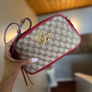 Red Gucci Marmont Monogram Bag